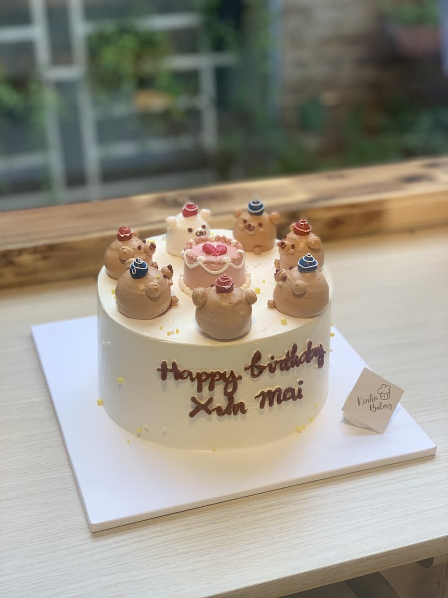 bánh kem nhiều con gấu