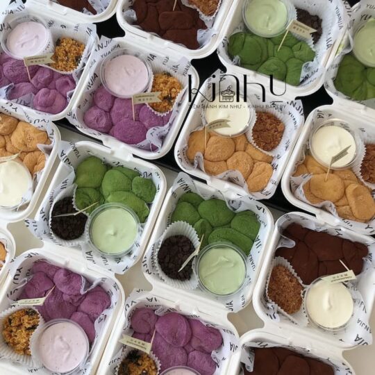Bánh mochi chấm kem sữa siêu hot