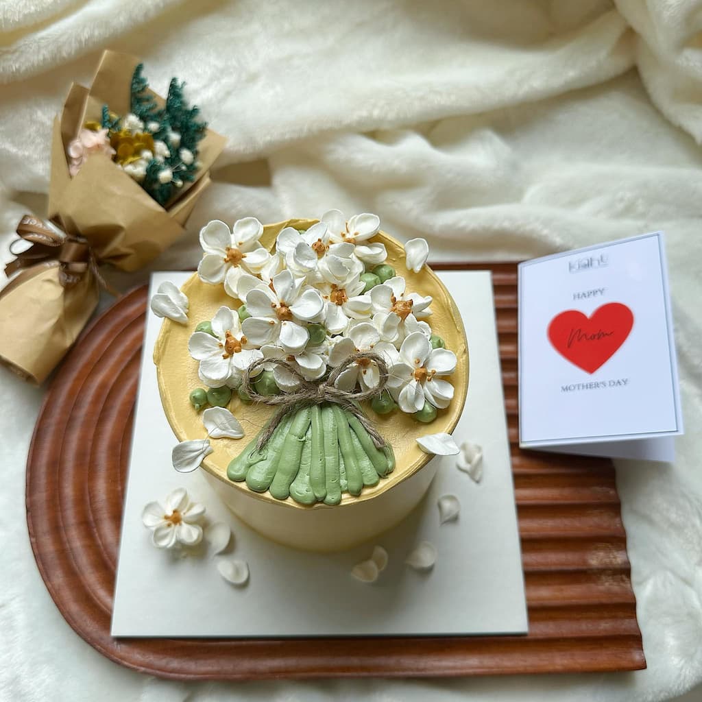 Bánh sinh nhật tạo hình 3D hoa cẩm chướng dành tặng sinh nhật mẹ yêu(Mẫu  49946) - FRIENDSHIP CAKES & GIFT