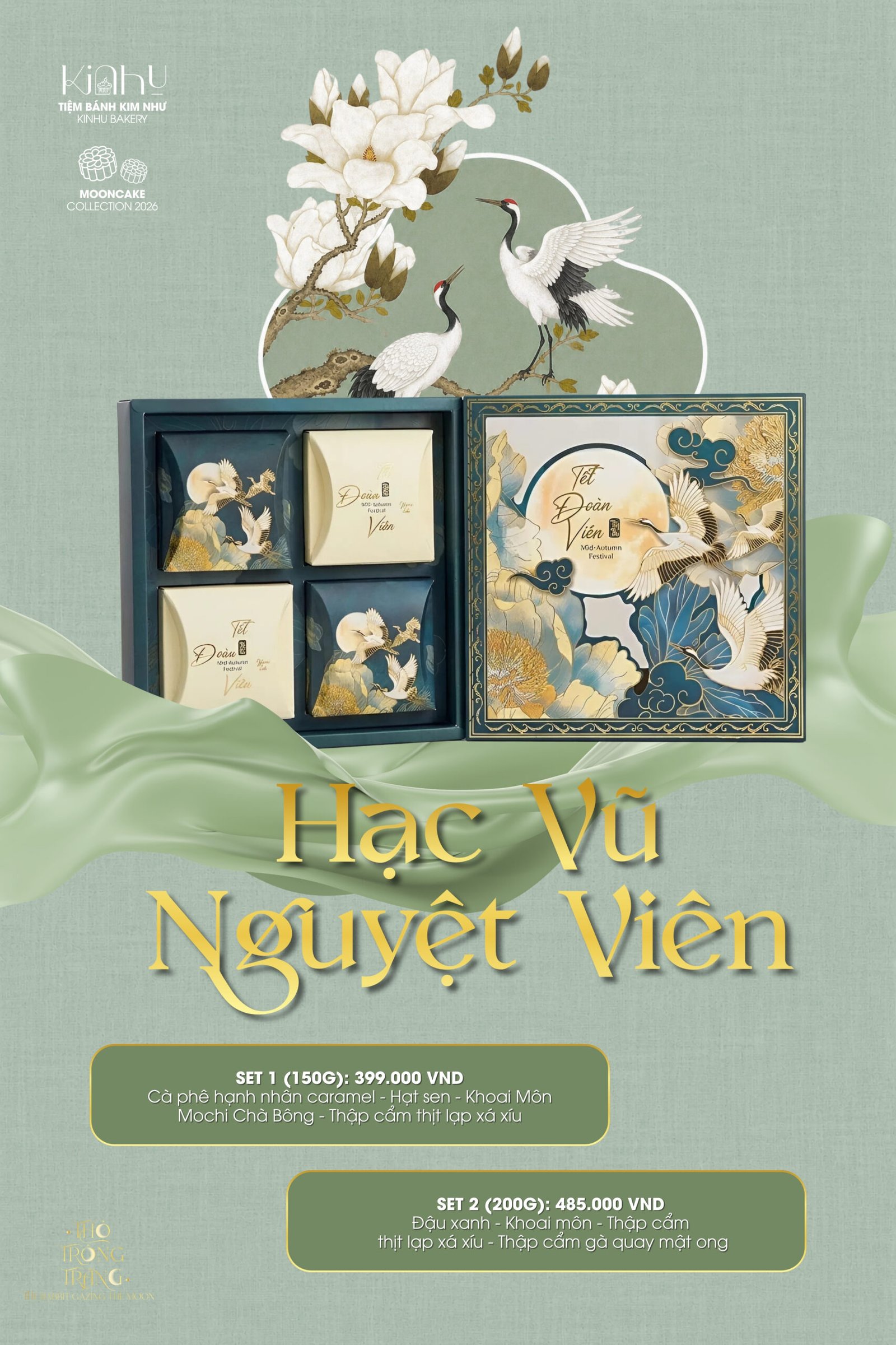 hạc vũ - set 4 bánh trung thu