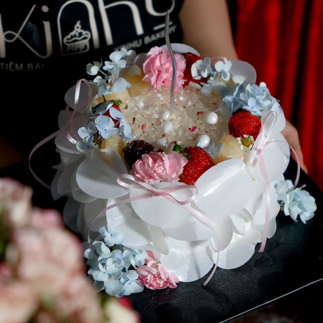 bánh kem giấy gạo full 14cm 450k
