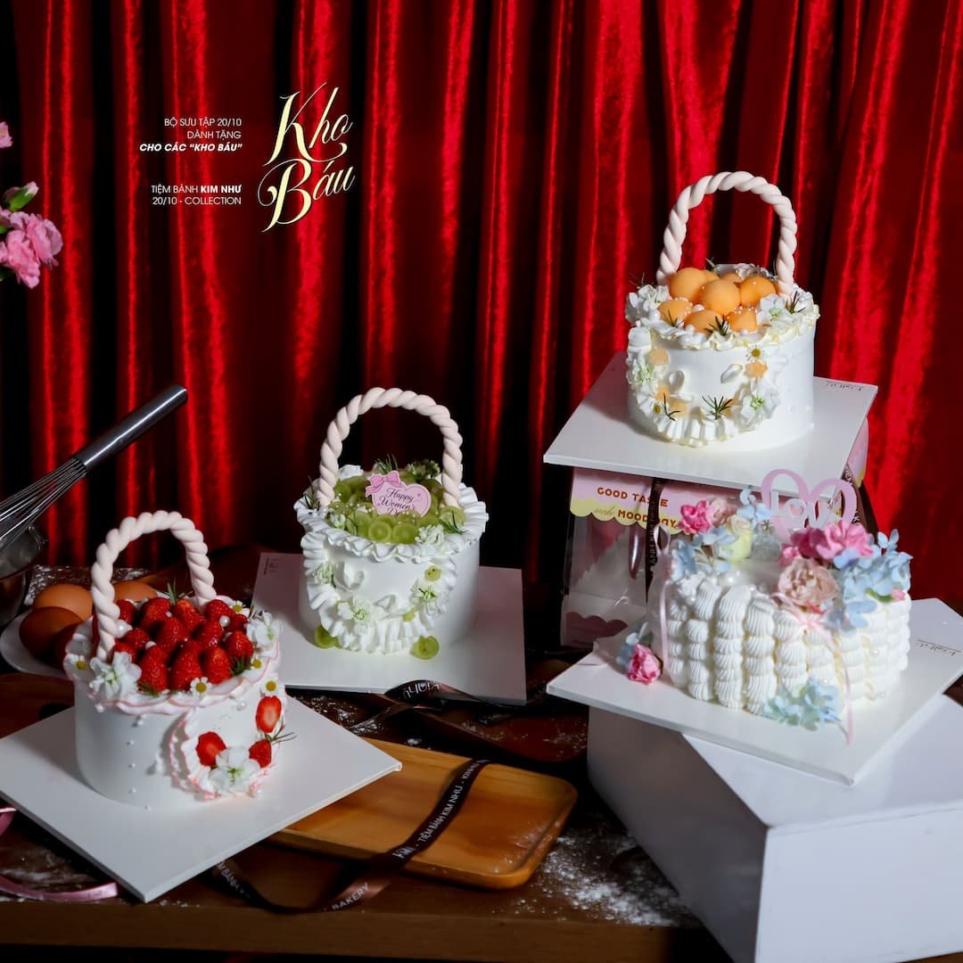 bánh kem giỏ hoa 14cm 320k